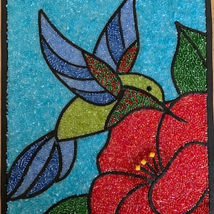 Kolibri Bead Mosaic Art Kit + Video Tutorial, anfängerfreundlich