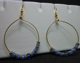 Swarovski Crystal & Beaded Hoop Earrings