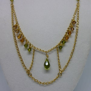 Layered Crystal & Chains Necklace