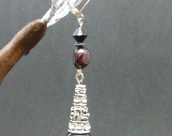 Antiek zilver en granaatoorbellen