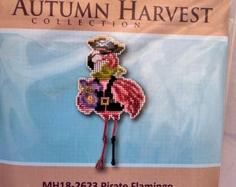 Flamenco Pirata - Mill Hill - Cosecha de Otoño - Kit de Punto de Cruz