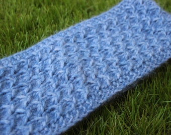 Blue Hand Knit Winter Headband Ear Warmer | Chunky Knit Turban | Ear Warmer | Knitted Cozy Accessory | Hand Knitted | 100% Hand Made