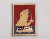 Bearded Dragon Eating Sushi Tank Decor - Sushi Decor - Funny Lizard Art - Animal Eating Sushi - Reptile Tank Decor - Lizard Drawing