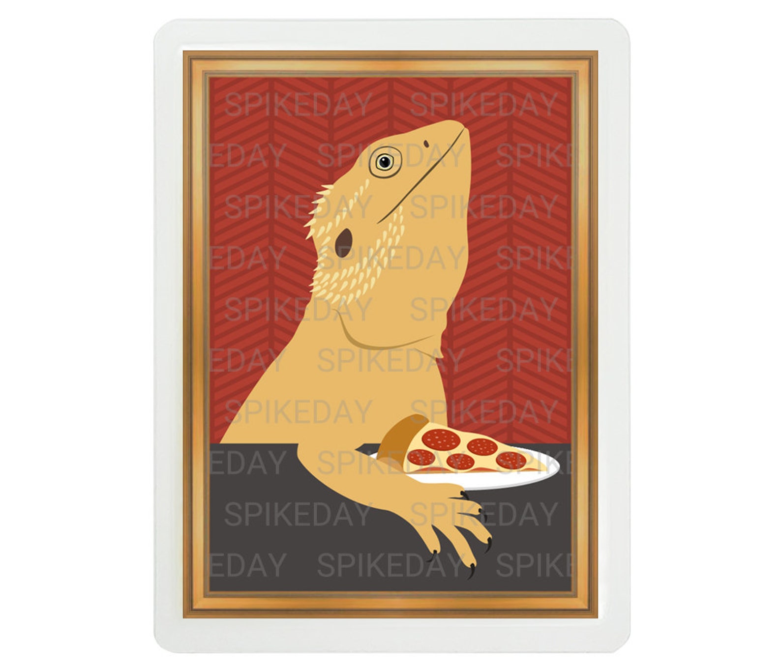 Bearded Dragon Eating Pizza Tank Decor Slice of Pizza Etsy