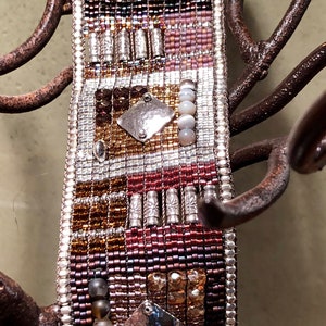 Wide Loom Woven Beaded Bracelet