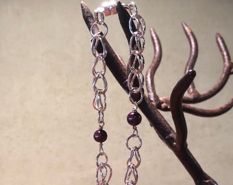 fine silver links bracelet (wine)