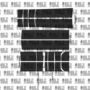 Hexagon Racing Stripes Vinyl Schnitt Vorlage für 2015 - 2023 Dodge Ladegerät Vektor NUR FÜR DIGITALEN DOWNLOAD .png .svg .pdf .eps