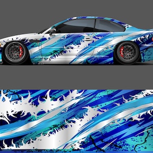 Grunge Distressed Race Car Livery Vehicle Wrap Design Background Vector Large Format PRINT FILE ONLY Changeable Colors .eps .pdf .png .jpg