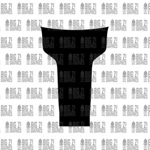 May include: Black vinyl car hood wrap decal with a large, rounded top and a narrow, pointed bottom. The decal is designed to cover the entire hood of a car.