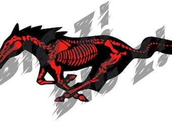 Ford mustang Skeleton Pferde Vektor-Schnitt-Datei. SCHNITTDATEI NUR .png, .eps, .pdf, .svg