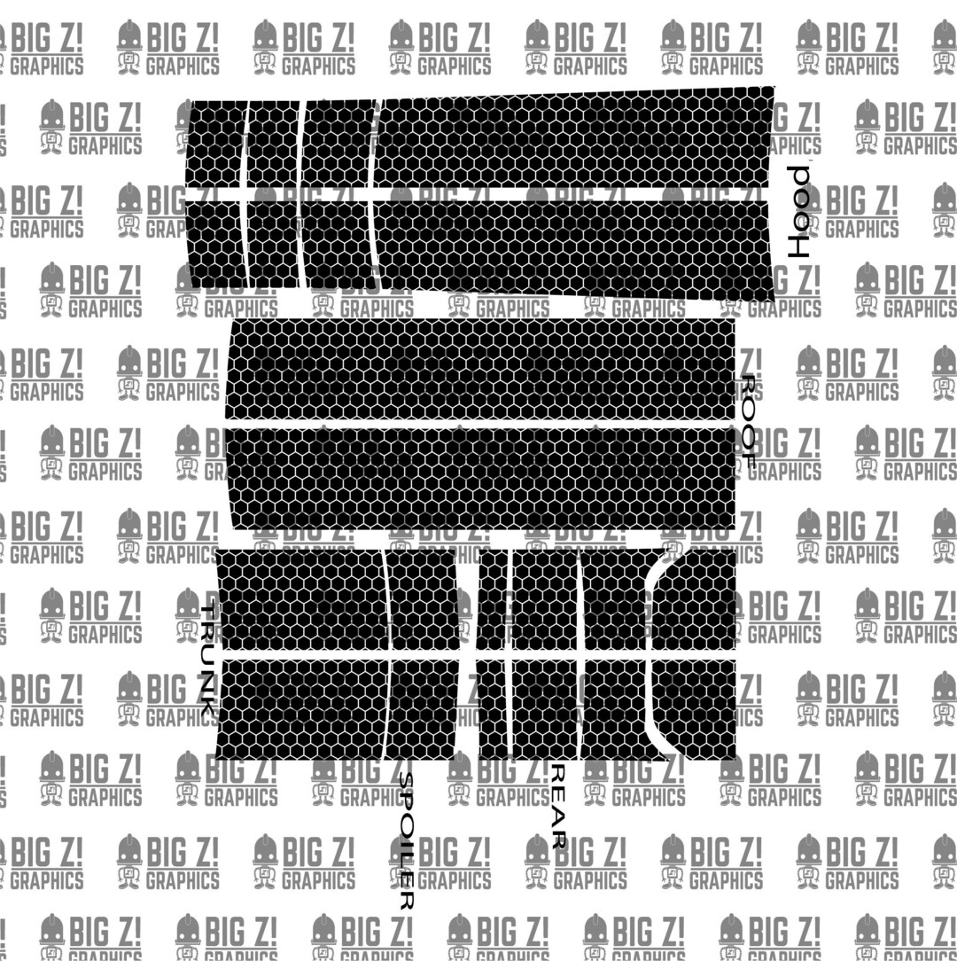 Full Hexagon Racing Stripes Vinyl Cut Template Will Fit 2015 - 2023 ...