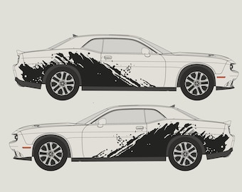 Grunge Side Splash, Mud Splash, Distressed, template Will Fit 2015 - 2023 Dodge Challengers Vector DIGITAL DOWNLOAD ONLY .png .svg .pdf .eps