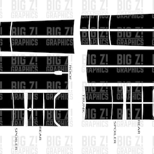 Bumper To Bumper Racing Stripes Voll Vinyl Schnitt Vorlage für 2015 - 2023 Dodge Ladegerät Vektor NUR FÜR DIGITALEN DOWNLOAD .png .svg .pdf .eps