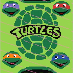 Green Turtles Dudes Graph Crochet Graph