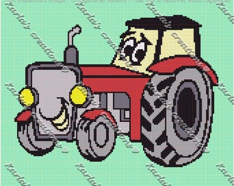 Smiley The Tractor Crochet Graph