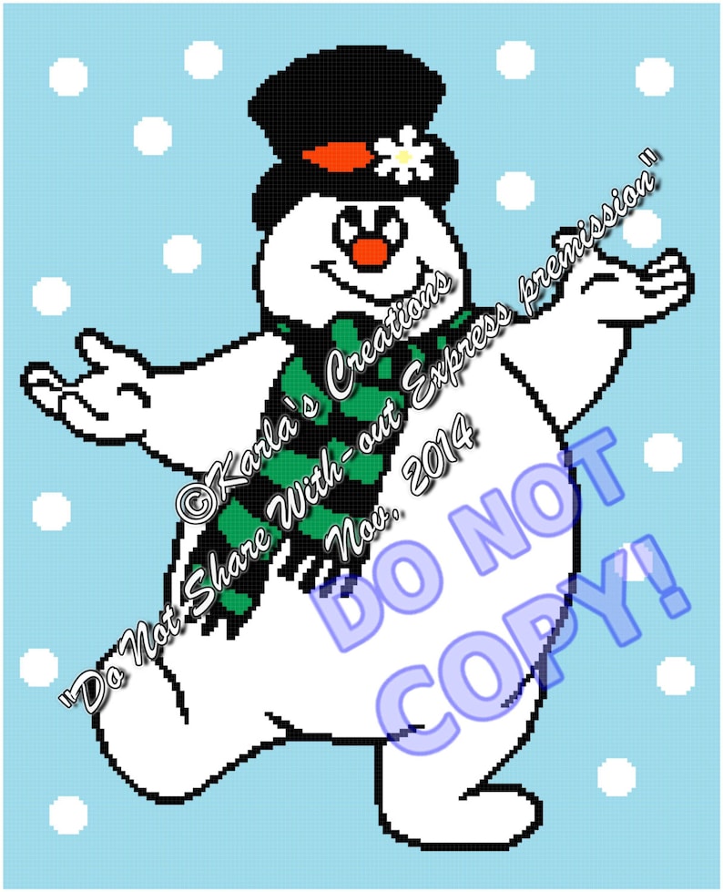Frosty the Snowman Crochet Graph - Etsy