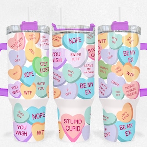 Anti valentines hearts 40oz tumbler with handle