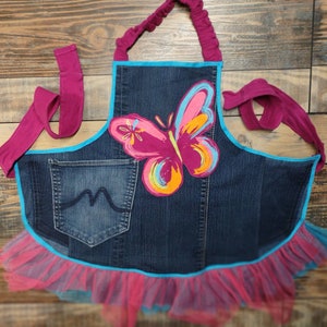 El delantal vaquero Rainbow Butterfly
