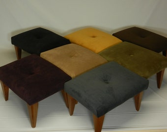 Art Deco Tufted Suede Foot Stool