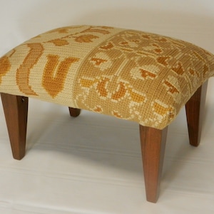 Antique Portuguese Carpet Footstool