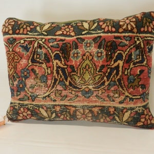 Antique Kerman Carpet Pillow 16&quot; by 12&quot;