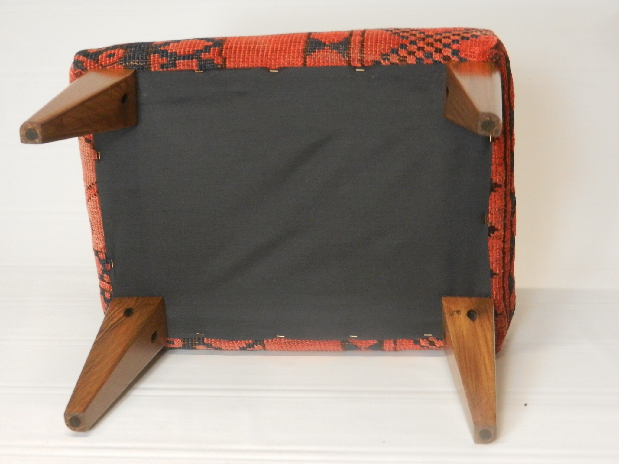 Antique Afghan Carpet Footstool Etsy