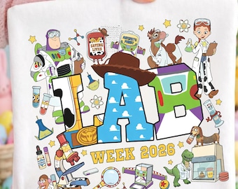 トイ・ストーリー・ラボ・ウィーク2026 PNG、バズ・ウッディ・ラボ・チーム・デザイン、採血技師・ラボ・アシスタントの漫画、医療ラボ・ウィークのデジタルダウンロード