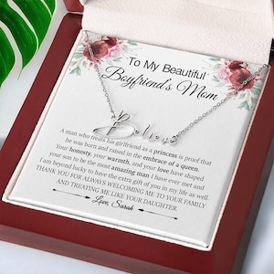 Personalized Name Necklace for Boyfriends Mother, Mother&#39;s Day Custom Gifts for Boyfriends Mom, To My Boyfriends Mom Name Necklace.
