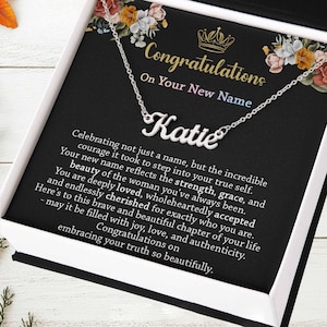 Transgender Change Gift, Change Transgender Pride Month Gift for LGBTQ, Personalized Name Necklace for Transgender, Gift For Trans Pride