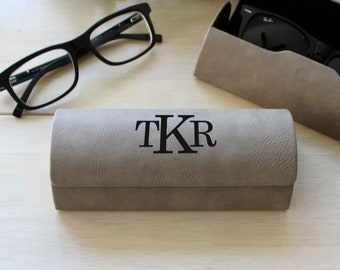 Personalized Wild Flowers Genuine Leather Eyeglass Case