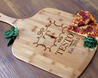 Personalized Pizza Peel, Custom Pizza Peel, Engraved Wood Pizza Peel, Housewarming Gifts, Christmas Gifts, Pizza Lovers --PZ-WOOD-Teston