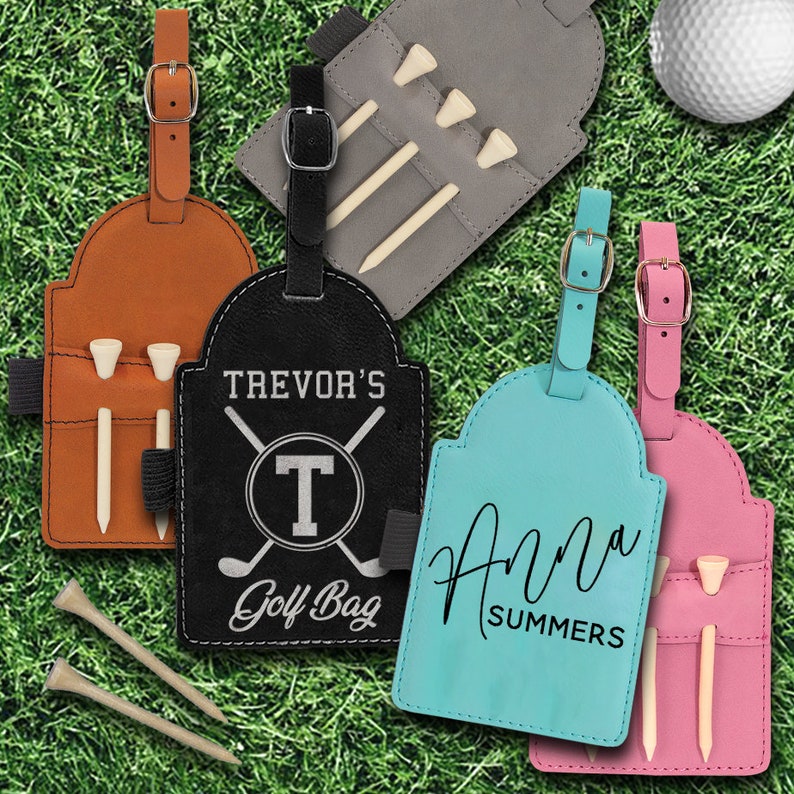 Golf Bag Tag with Wooden Tees Personalized Golf Bag Tag Etsy