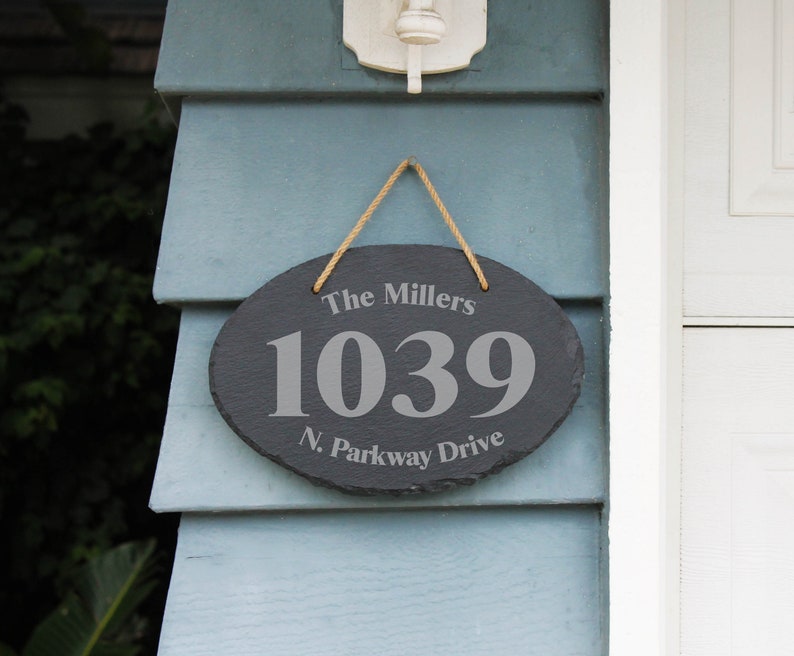 Engraved Slate House Number Custom Slate House Number Sign Etsy