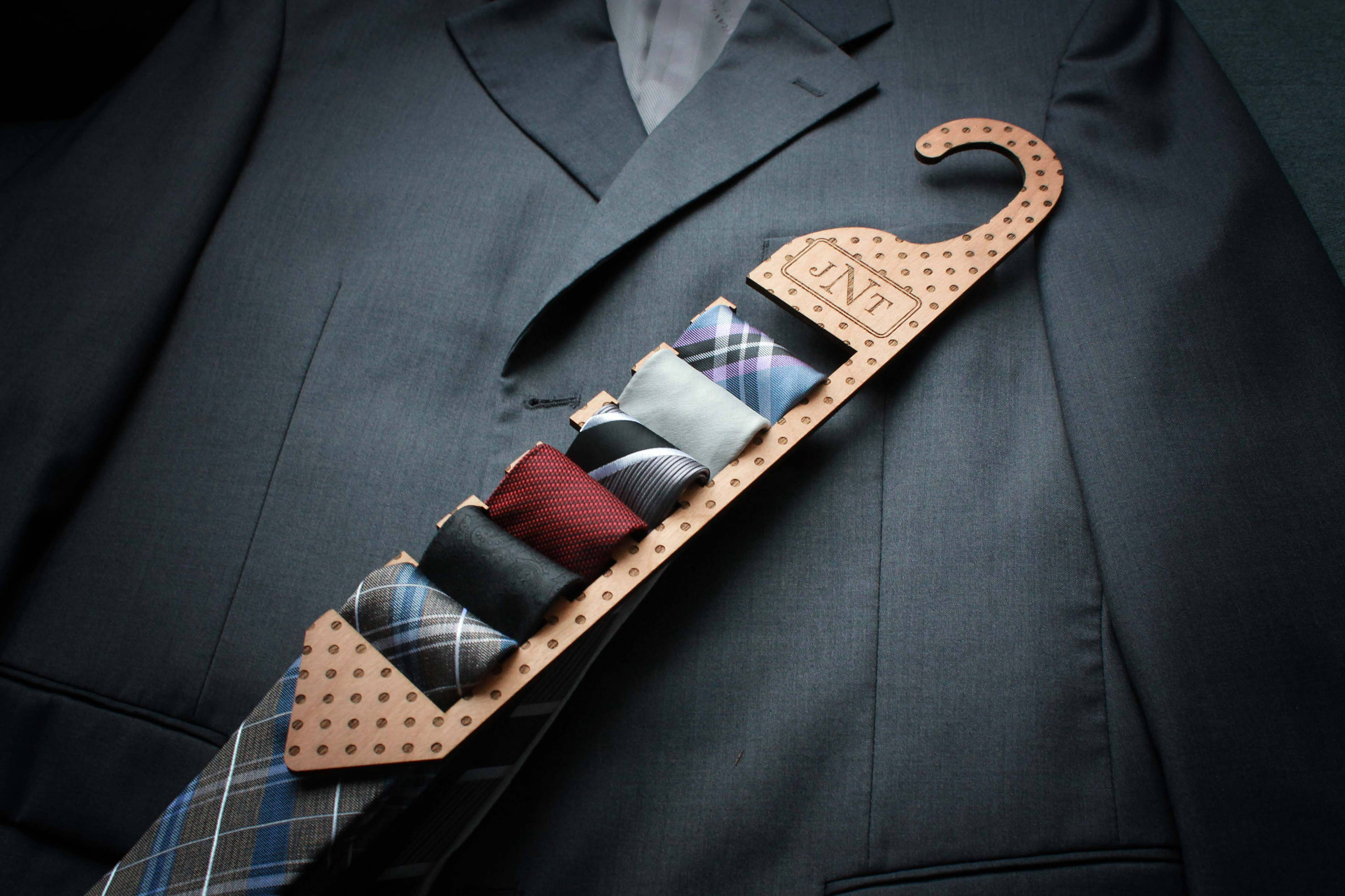 Wood Tie Rack Custom Wood Tie Rack Personalized Tie Rack Etsy