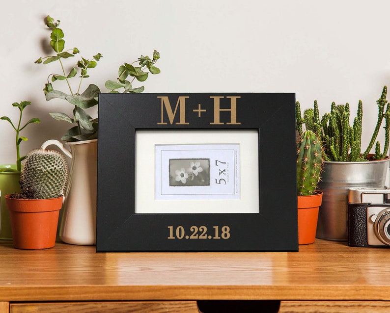 Personalized Photo Frame Monogram Picture Frame Wedding Gifts --PF-BL-MH Custom Monogrammed Picture Frame Custom Photo Frame