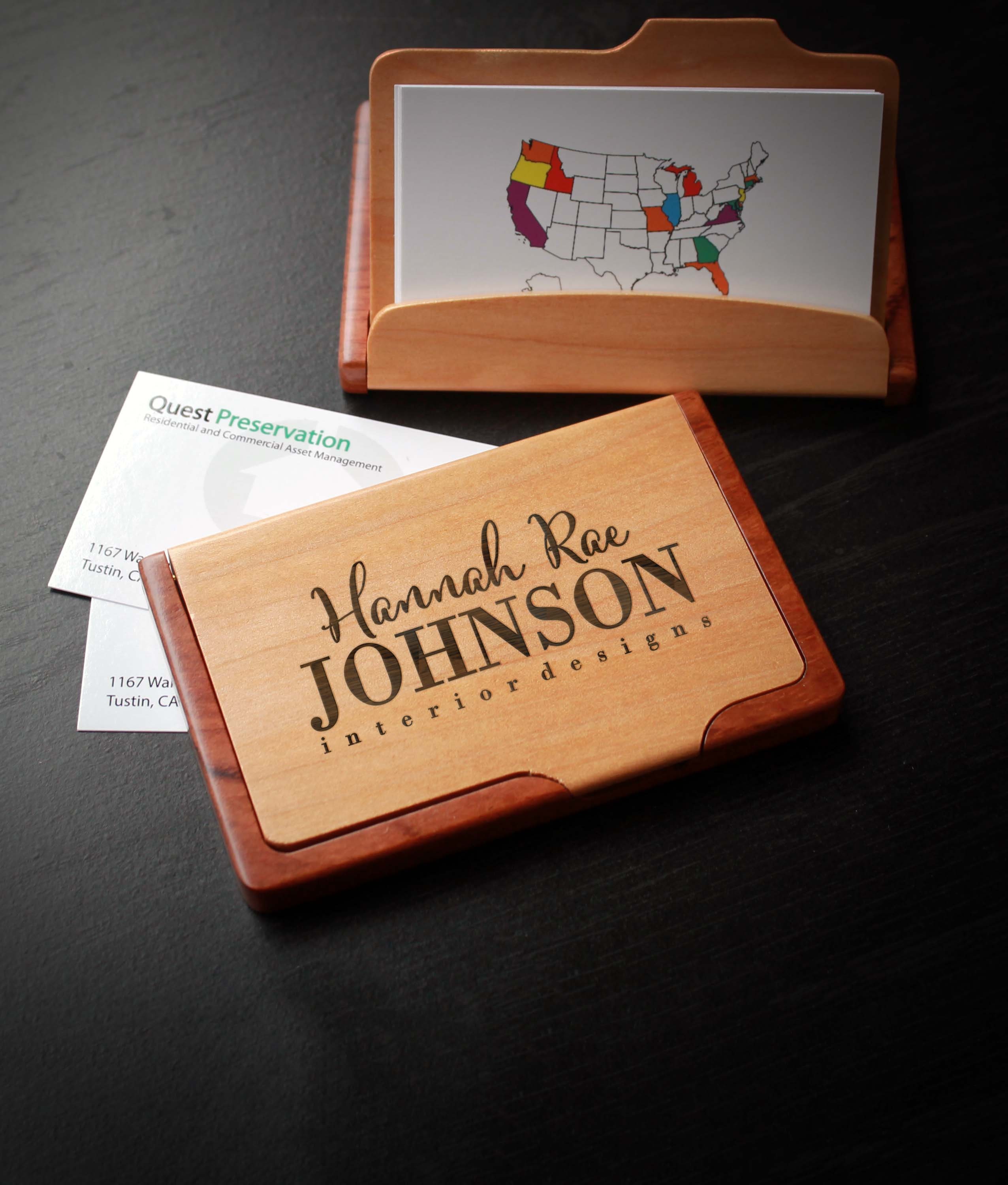 Personalized Business Card Holder Custom Business Card Etsy