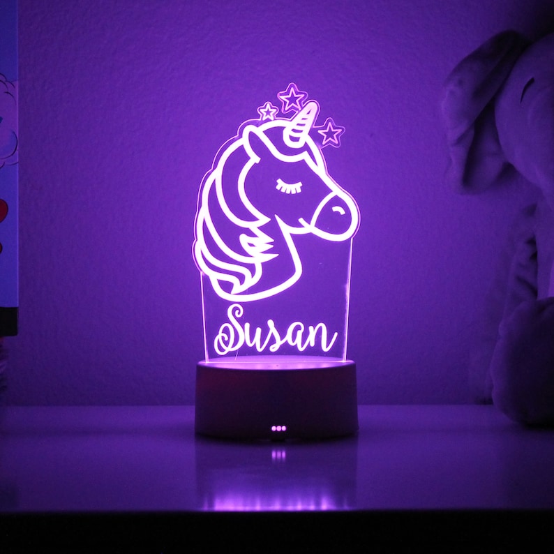 Personalized Unicorn Night Light Unicorn Night Light Girls Etsy