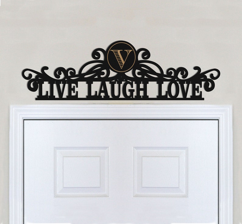 monogram sign, home decor signs, bedroom door topper, laser cut door sign,  personalized door decor, name sign, door signs --sign-chlk-v
