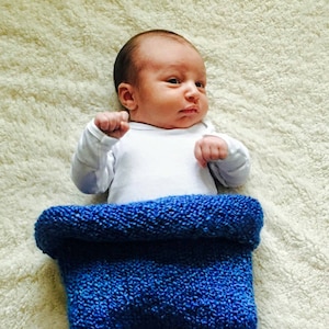 Knitted Newborn Baby Cocoon, Baby Swaddle Blanket, Newborn Photo Prop. Baby Shower Gift. Baby Boy. Baby Girl.