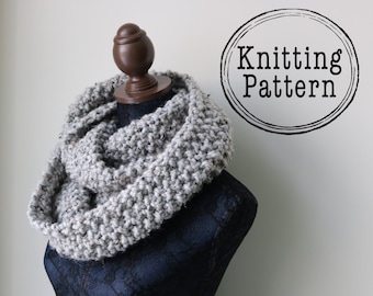 MUSTER - Strickanleitung für Grobstrick Infinity Schal. PDF-Datei. Sofortiger Download.