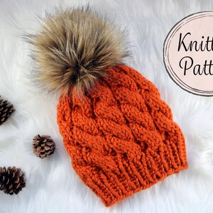 PATTERN - BeaCapes Design Wrenynn Beanie Knitting Pattern. Knitting Pattern for Cable Knit Beanie Hat. PDF. Instant Download.