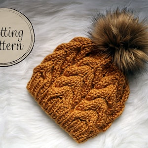 BeaCapes Design Alvana Beanie Knitting Pattern. Knitting Pattern for Cable Knit Beanie Hat. Braided Beanie Hat. PDF. Instant Download.
