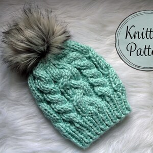 BeaCapes Design Ambrette Beanie Knitting Pattern. Knitting Pattern for Cable Knit Beanie Hat. Braided Beanie Hat. PDF. Instant Download.