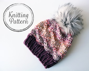 Zick-Zack-Mütze Schnittmuster – Strickmütze mit Zick-Zack-Muster (PDF)