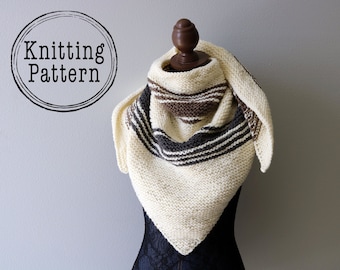 MUSTER - Strickanleitung für gestreiftes Dreieckstuch. PDF-Datei. Sofortiger Download.