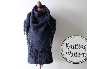 Strickanleitung Dreieckstuch, Fransentuch (PDF)