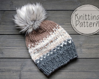 Fair Isle Strickmuster, Beanie (PDF)