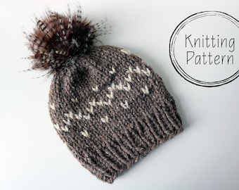 Sand Hafen Beanie Strickanleitung - Super voluminöse Strickmütze (PDF)