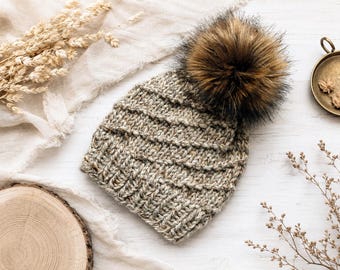 Spiral Beanie Knitting Pattern | Belva Beanie Hat (PDF). Instant Download.