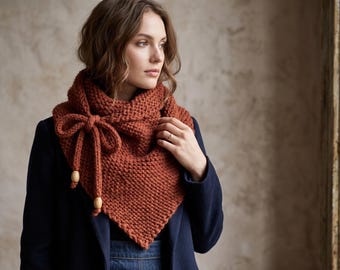 Triangle Scarf Knitting Pattern | Shawl Wrap | Austyn Scarf (PDF). Instant Download.